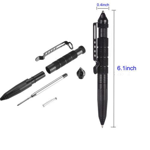GPS Survival TAC Pen with ink refill, Glass Breaker, Aircraft Aluminum