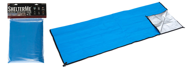 SE EB5985-SB1-BL ShelterMe Blue Heavy Duty Emergency Waterproof Sleeping Bag