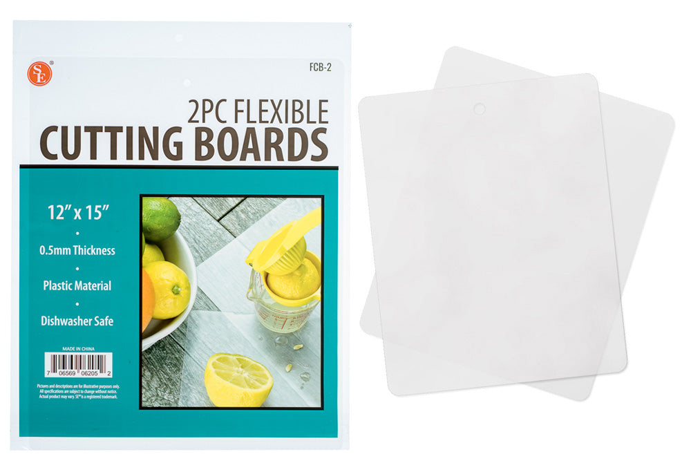 2 Pack Set - Flexible Cutting Boards Dishwasher Safe - Dims: 12 X