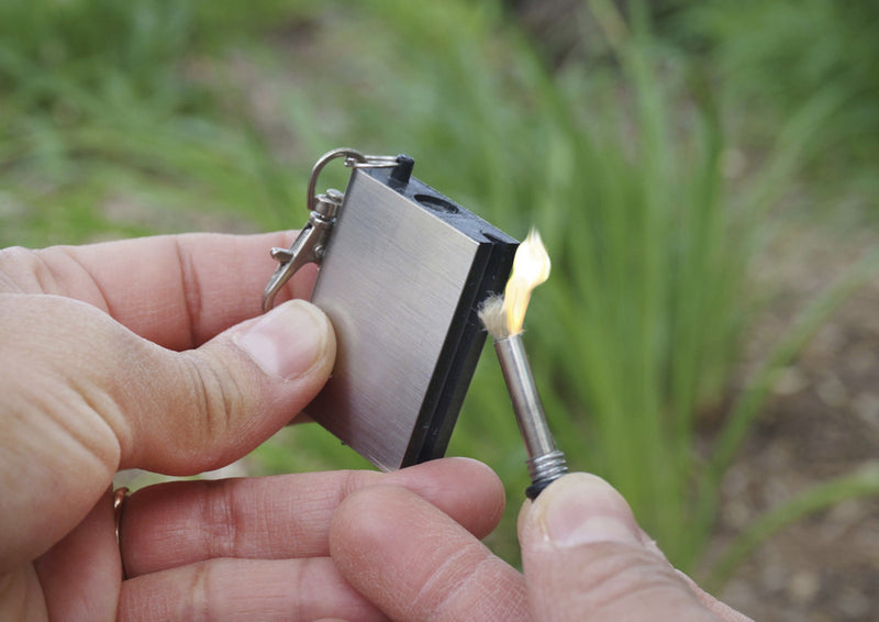 SE FS376 Instant Fire Starter, Dim : 1-1/2" x 1-1/4" x 3/8" Keychain