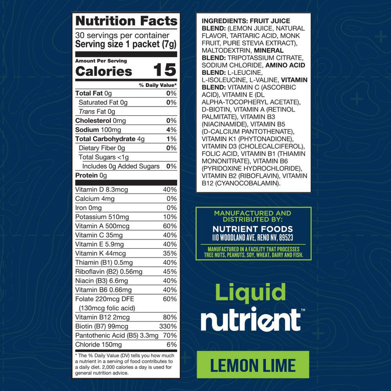 Nutrient Survival LIQUID NUTRIENT Nutrition Facts