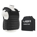 LEVEL IIIA VISM BSCVPCVQR2964B-A QUICK RELEASE PLATE CARRIER VEST WITH 10"X12' LEVEL IIIA SHOOTERS CUT 2X SOFT BALLISTIC PANELS/ BLACK