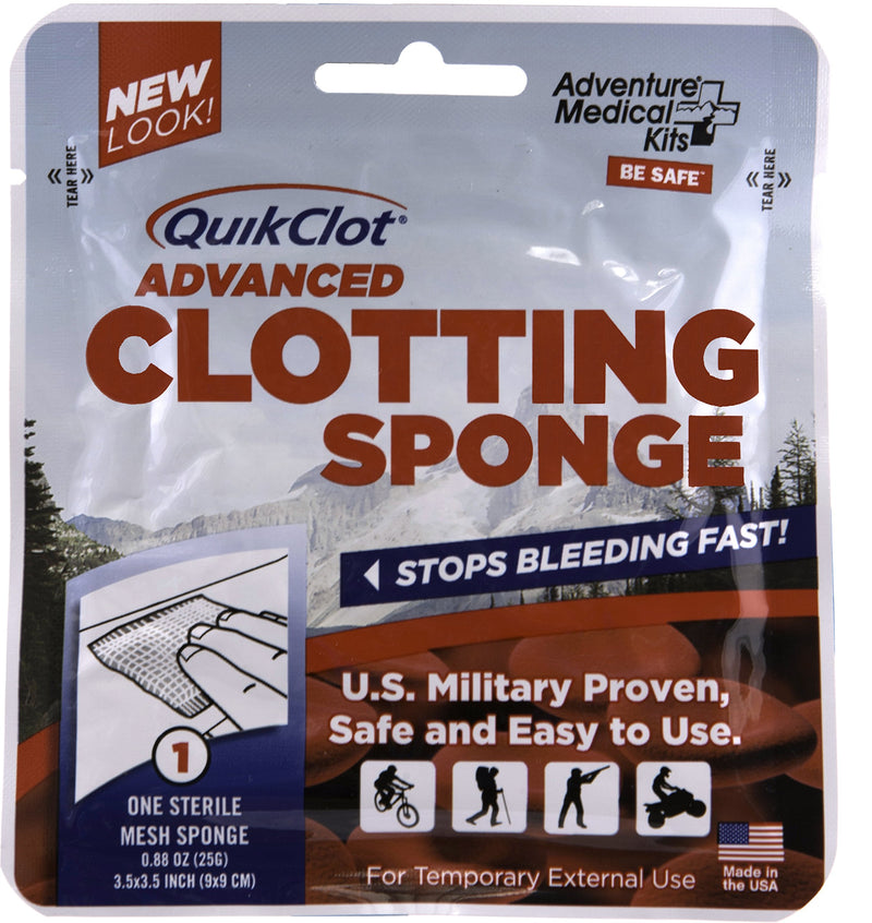 Adventure Medical QuikClot Advanced Clotting Sponge, Silver, 25g, 0.09 Pound