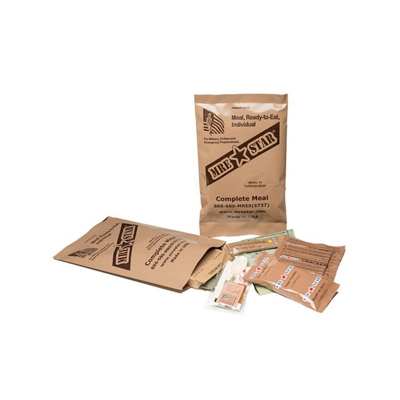 MRE Star Case of 12 Single Complete MRE Meals - Vegetarian Variety with Heaters M-018HV