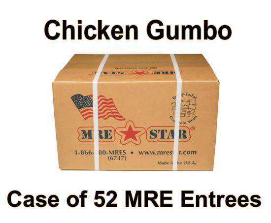 MRE Star Case of 52 New Orleans Chicken Gumbo Entrees - CE-204C