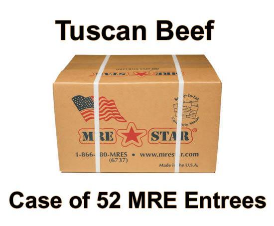 MRE Star Case of 52 Tuscan Beef with Cannellini Beans, Lentils and Vegetables Entrees - BE-103C