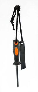 SE FS372 Flint and Striker with Rubber Grip Handle, Black/Orange