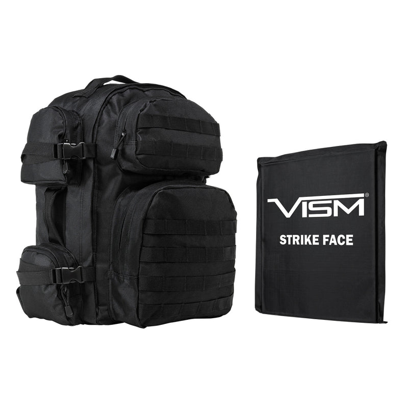 LEVEL IIIA VISM by NcSTAR BSCBB2911-A TACTICAL BACKPACK WITH 10"x12" LEVEL IIIA SOFT BALLISTIC PANEL/ BLACK