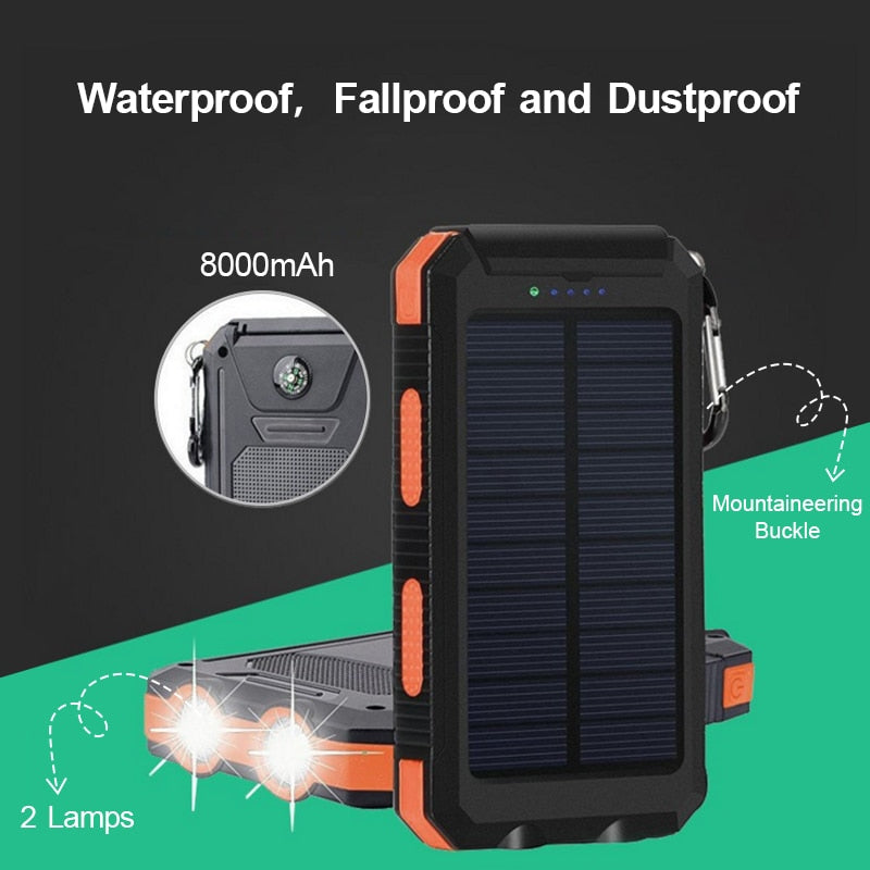 Waterproof Solar Charger Power Bank