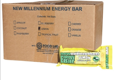 SOS Food Labs SOS-LEMON-144 Millennium Bars 400-Calorie Lemon Case