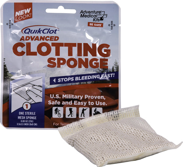 Adventure Medical QuikClot Advanced Clotting Sponge, Silver, 25g, 0.09 Pound