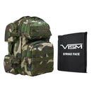LEVEL IIIA VISM by NcSTAR BSCBWC2911-A TACTICAL BACKPACK WITH 10"x12" LEVEL IIIA SOFT BALLISTIC PANEL/ WOODLAND CAMO