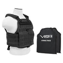 LEVEL IIIA VISM BSCVPCV2924B-A PLATE CARRIER VEST WITH 10"X12' LEVEL IIIA SHOOTERS CUT 2X SOFT BALLISTIC PANELS/ BLACK