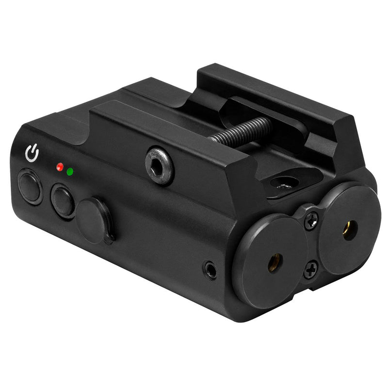 NcSTAR APXLRGB DESIGNATOR BOX WITH GREEN AND RED LASER/ RAIL MOUNT/ REMOTE PRESSURE SWITCH/ BLACK