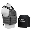 VISM LEVEL III+ BPCVPCV2924U-A PLATE CARRIER VEST WITH 10"X12' LEVEL III+ PE SHOOTERS CUT 2X HARD BALLISTIC PLATES/ URBAN GRAY