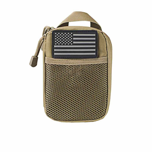 VISM by NcSTAR MOLLE UTILITY POUCH WITH U.S. PATCH TAN