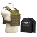 LEVEL IIIA VISM FAST PLATE CARRIER  WITH 10"x12" LEVEL IIIA SHOOTER'S CUT 2X SOFT BALLISTIC PANELS/ TAN