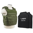 LEVEL IIIA EXPERT PLATE CARRIER VEST WITH TWO 11"X14" SHOOTERS CUT SOFT BALLISTIC PANELS/GREEN/2XL+
