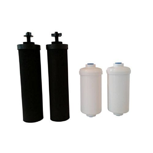 Black Berkey Replacement Filters & Fluoride Filters Combo Pack - Includes 2 Black Filters and 2 Fluoride Filters