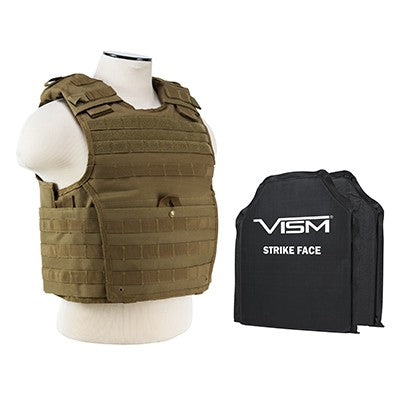 LEVEL IIIA NcSTAR EXPERT PLATE CARRIER VEST (MED-2XL) WITH 10"X12' LEVEL IIIA SHOOTERS CUT 2X SOFT PANELS LARGE
