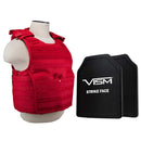 LEVEL III+ VISM by NcSTAR BPLCVPCVX2963R-A EXPERT PLATE CARRIER VEST WITH 11"X14' LEVEL III+ SHOOTERS CUT 2X HARD BALLISTIC PLATES RED