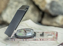 SE CC45-6 Map Compass With Sighting Mirror Glowing Markers & Lanyard