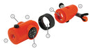 7-IN-1 Orange Survival Whistle with LED Flashlight