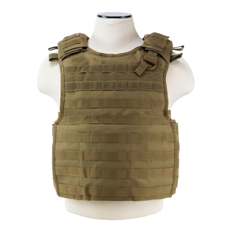 VISM by NcSTAR CVPCVQR2964T QUICK RELEASE PLATE CARRIER VEST (UP TO 11"x14" ARMOR PLATE POCKET)/TAN