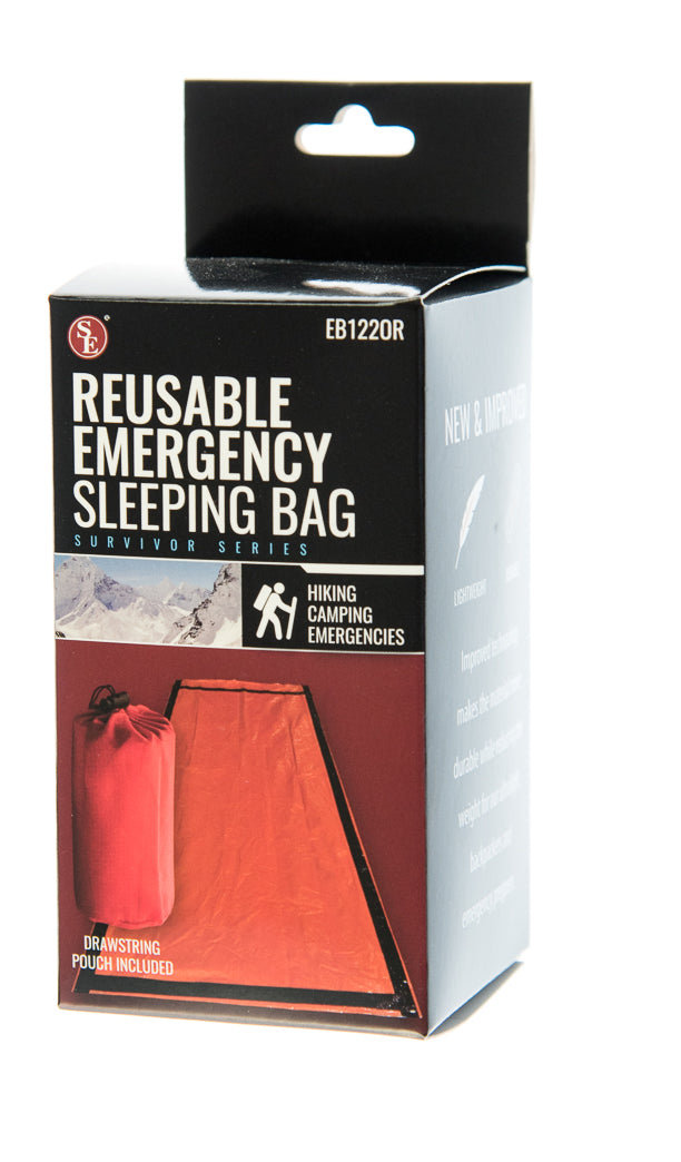 SE EB122OR Orange Heavy Duty Emergency Aluminized PE Sleeping Bag 84" x 36"