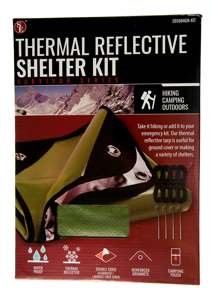SE EB5984GN-KIT Green Extra Thick Double Sided Thermal Blanket with 4p