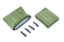 SE EB5984GN-KIT Green Extra Thick Double Sided Thermal Blanket with 4pc Set of Paracords and Pegs