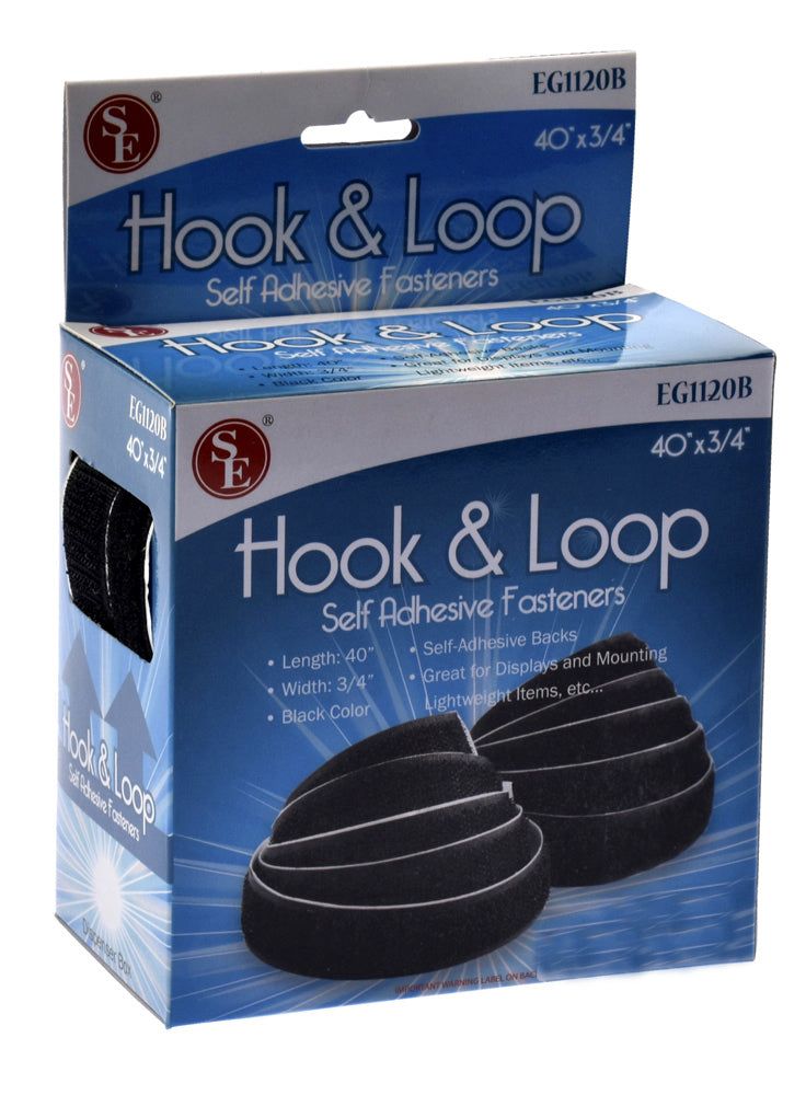 SE EG1120B Black Hook and Loop Self-Adhesive Fasteners