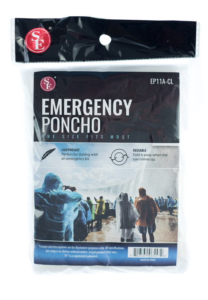 SE EP11A-CL Emergency Poncho - Clear