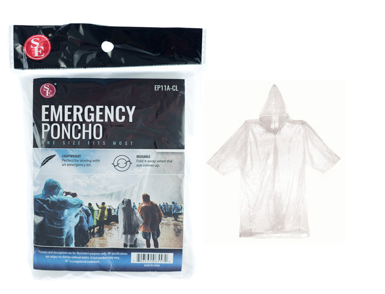 SE EP11A-CL Emergency Poncho - Clear