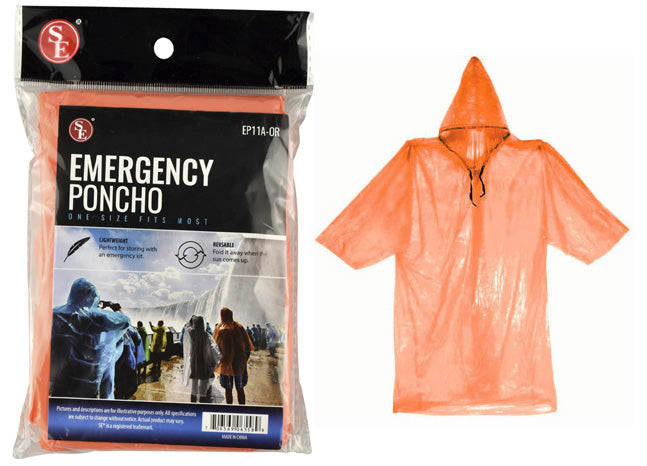 SE EP11A-OR Emergency Poncho - Orange