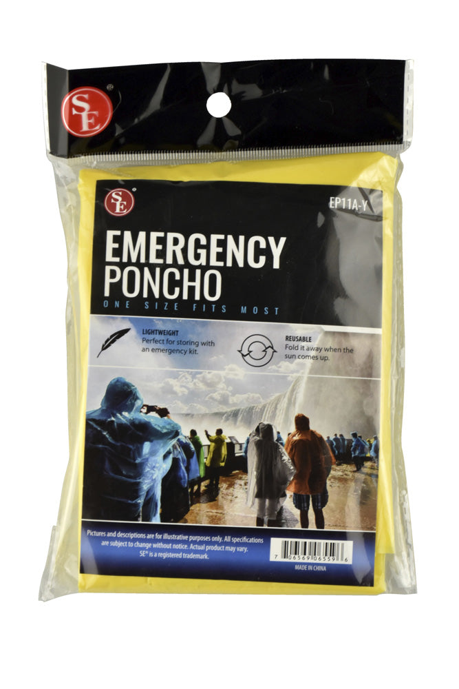 SE EP11A-Y Emergency Poncho - Yellow