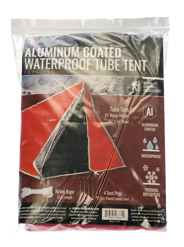 Heavy Duty Aluminum Coated Interior Emergency Tube Tent, Fire Retardant Material