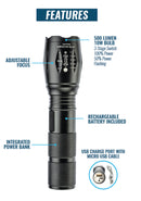 SE FL3656PB 500 Lumen 2200MAH Adjustable Focus Power Bank Flashlight