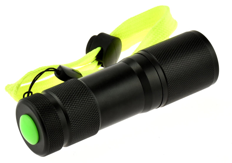 SE FL449WP 9 LED Black Waterproof Flashlight with Carrying Case Lanyard with off/on button