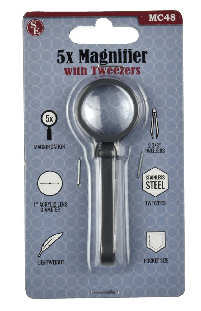 SE MC48 5x Tweezer With Magnifier and 1 inch Diameter Acrylic Lens