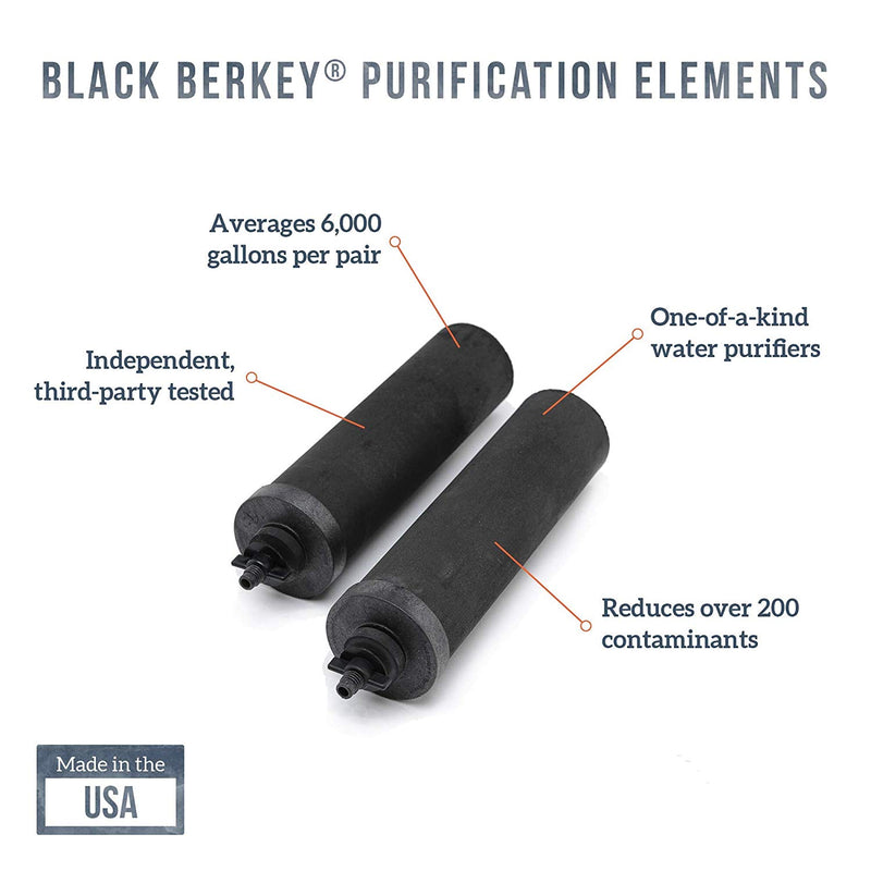 Black Berkey Replacement Filters & Fluoride Filters Combo Pack 4 Total Filters