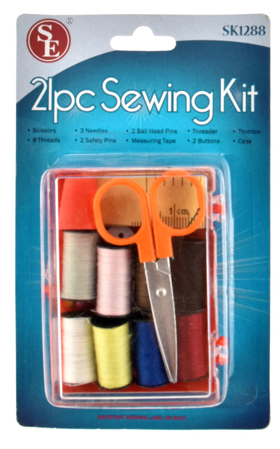 SE SK1288 21 Piece Sewing Kit in Storage Box