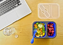 SE STW236-BL Collapsible Food Container with 2 Compartments Includes Utensils