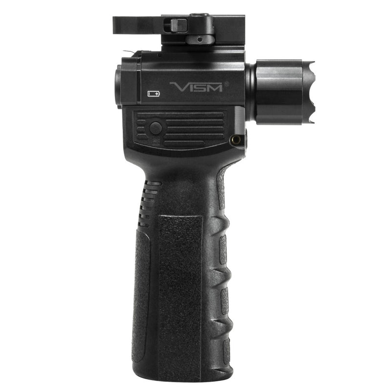 VISM by NcSTAR VAQVGFLRV2 GEN2 QR Vertical Grip with Built in LED Flashlight and Red Laser Strobe