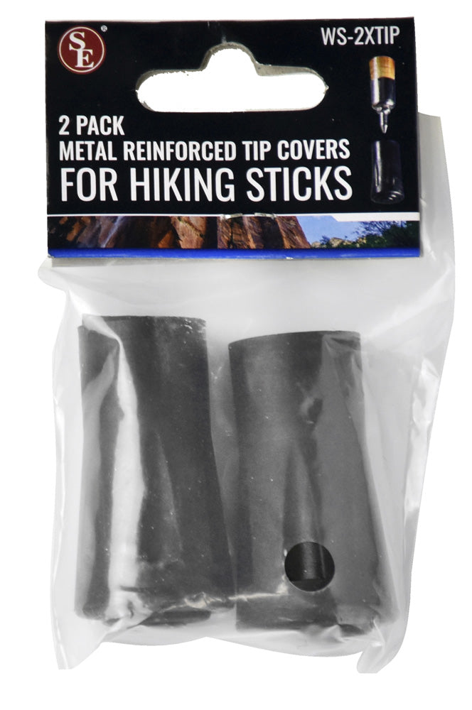SE WS-2XTIP 2 Piece Metal Reinforced Rubber Tips For Walking Sticks