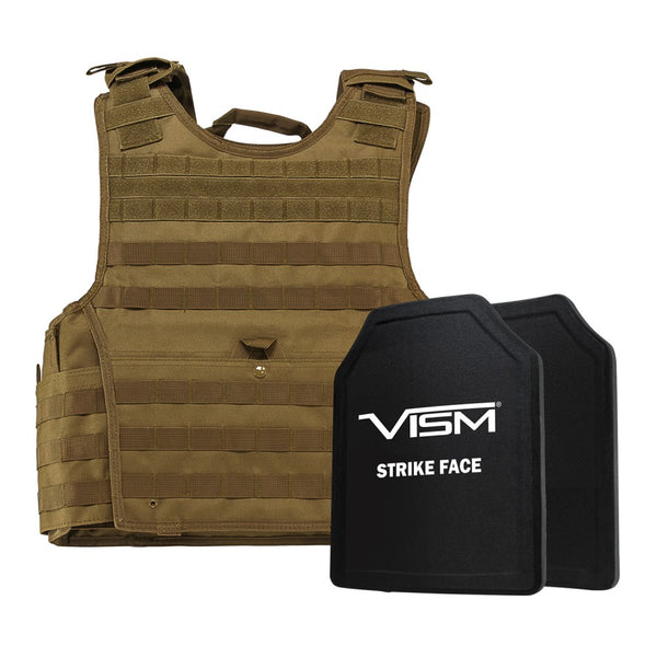 LEVEL III+ VISM by NcSTAR BPLCVPCVXL2963T-A EXPERT PLATE CARRIER VEST (2XL+) WITH 11"X14" LEVEL III+ SHOOTERS CUT 2X HARD BALLISTIC PLATES/ EXTRA LARGE/TAN