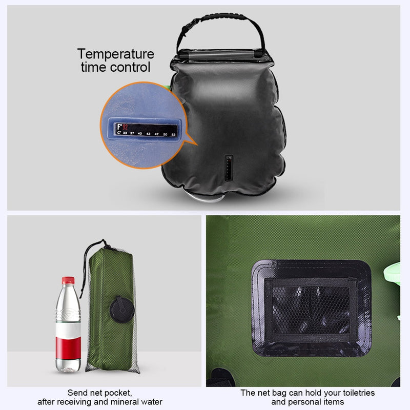 20L Outdoor Camping Shower Water Bag Solar Heating Ducha Portatil Portable  Shower Camping Hiking Climbing Bath