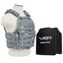 VISM LEVEL III+ BPCVPCV2924D-A PLATE CARRIER VEST WITH 10"X12' LEVEL III+ PE SHOOTERS CUT 2X HARD BALLISTIC PLATES/ DIGITAL CAMO