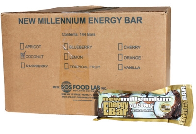 SOS Food Labs SOS-COCONUT-144 Millennium Bars 400-Calorie Coconut Case