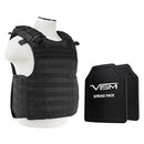 VISM LEVEL III+ BPCVPCVQR2964B-A QUICK RELEASE PLATE CARRIER VEST WITH 10"X12' LEVEL III+ PE SHOOTERS CUT 2X HARD BALLISTIC PLATES/ BLACK